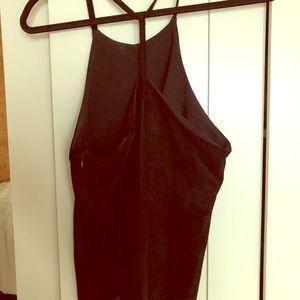 Genuine suede leather tank top